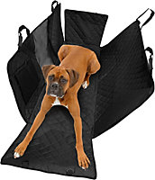SA Products Dog Car Seat Cover for Back Seat - Travel Hammock with 4 Layer Protection - Waterproof - Mesh Window and Side Flaps