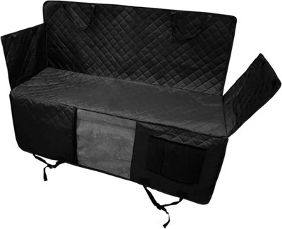 SA Products Dog Car Seat Cover for Back Seat - Travel Hammock with 4 Layer Protection - Waterproof - Mesh Window and Side Flaps - 7