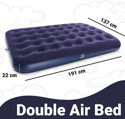 SA Products  Double Airbed with Electric Air Pump - Waterproof Inflatable Mattress - Quick Inflatable Bed Air Mattress - 3