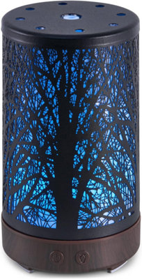 SA Products Electric Diffuser - Wireless Essential Oil Diffuser & Air Freshener with Forest Art Metal Cover