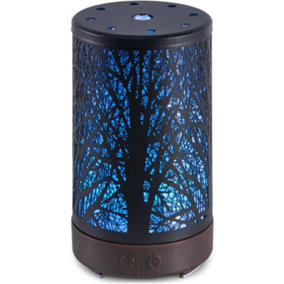 SA Products Electric Diffuser - Wireless Essential Oil Diffuser & Air Freshener with Forest Art Metal Cover