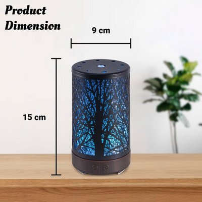 SA Products Electric Diffuser - Wireless Essential Oil Diffuser & Air Freshener with Forest Art Metal Cover