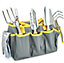 SA Products Garden Tool Set - Gardening Tools with Pruning Shears, Hand Trowel, Fork Rake, Transplanter, Weeder, Gloves, Tote Bag