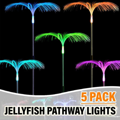 SA Products Jellyfish Solar Powered Outdoor Lights - Remote-Controlled Solar Lights for Garden - Pathway - 7 Colour Changes - 5