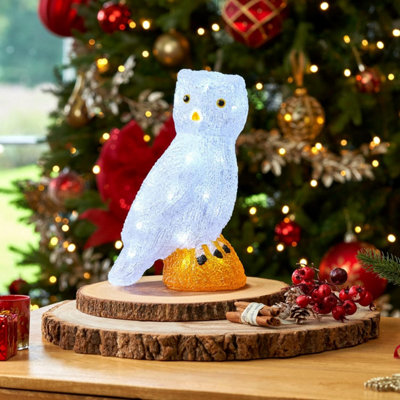 SA Products LED Acrylic Christmas Ornaments - Owl Decoration Lights for Indoor & Outdoor Use - 27.5x19.5cm Price Comparisons | Compare The Build