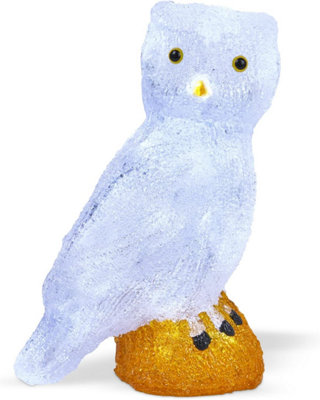SA Products LED Acrylic Christmas Ornaments - Owl Decoration Lights for Indoor & Outdoor Use - 27.5x19.5cm - 3