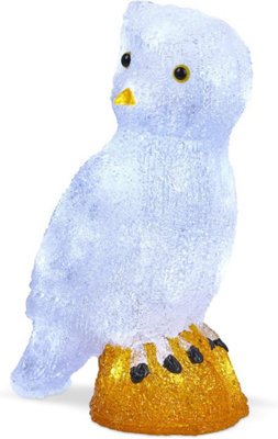 SA Products LED Acrylic Christmas Ornaments - Owl Decoration Lights for Indoor & Outdoor Use - 27.5x19.5cm - 4