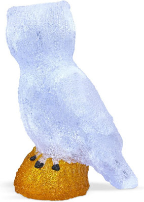 SA Products LED Acrylic Christmas Ornaments - Owl Decoration Lights for Indoor & Outdoor Use - 27.5x19.5cm - 5