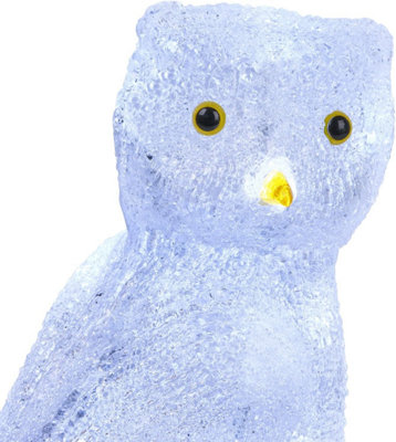 SA Products LED Acrylic Christmas Ornaments - Owl Decoration Lights for Indoor & Outdoor Use - 27.5x19.5cm - 6