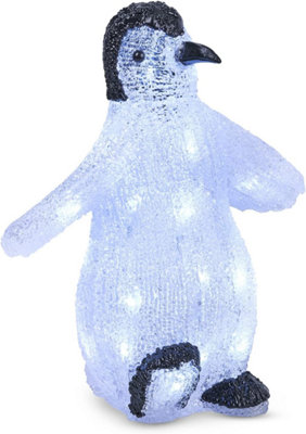 SA Products LED Acrylic Christmas Ornaments - Penguin Figure Decoration Lights for Indoor & Outdoor Use - 30x28cm - 4