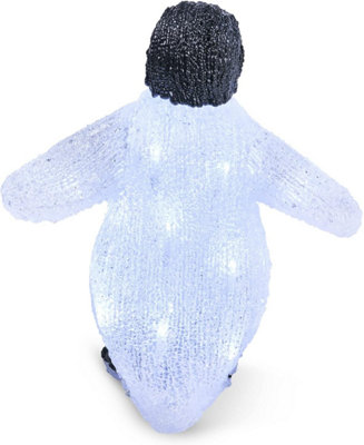 SA Products LED Acrylic Christmas Ornaments - Penguin Figure Decoration Lights for Indoor & Outdoor Use - 30x28cm - 6