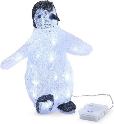 SA Products LED Acrylic Christmas Ornaments - Penguin Figure Decoration Lights for Indoor & Outdoor Use - 30x28cm - 7