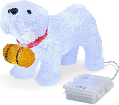 SA Products LED Acrylic Christmas Ornaments - St. Bernard Dog Decoration Lights for Indoor & Outdoor Use - 20.5x29cm - 7