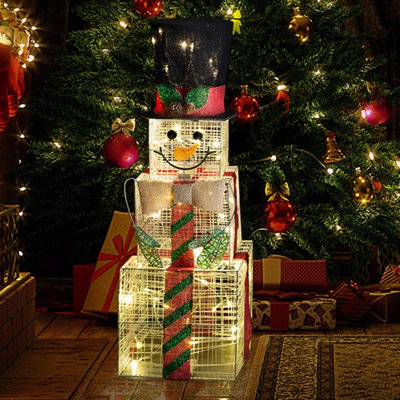 SA Products LED Christmas Snowman Boxes - Novelty Indoor Decoration for ...