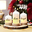 SA Products LED Live Love Laugh Set of 3 Christmas Candles - Flameless Candles with Remote Control Timer