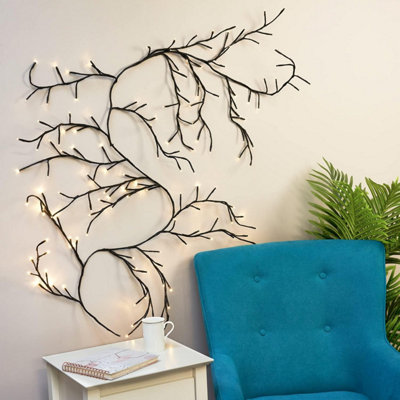 SA Products LED Tree Vine Lights - Indoor Decorative Climbing Twig Lighting with 144 Warm White Bulbs & USB Cable - 2.3m - 3
