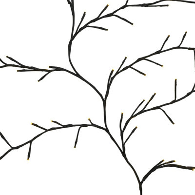SA Products LED Tree Vine Lights - Indoor Decorative Climbing Twig Lighting with 144 Warm White Bulbs & USB Cable - 2.3m - 6
