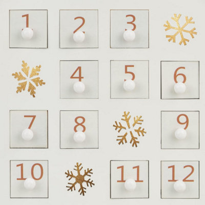 SA Products LED Wooden Advent Calendar for Kids - White House with Lights 24 Storage Drawers - 24.3cm x 45cm x 8cm - 4