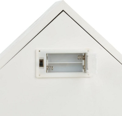 SA Products LED Wooden Advent Calendar for Kids - White House with Lights 24 Storage Drawers - 24.3cm x 45cm x 8cm - 6