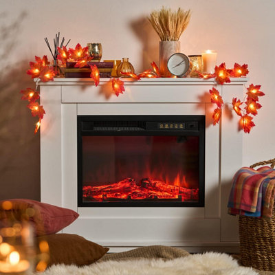 SA Products Maple Leaf Lights - Halloween String Lights with 20 LEDs - Battery-Powered Indoor & Fall Decorations for Christmas