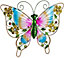 SA Products Metal Butterfly Wall Art Light - Butterfly Garden Ornaments Outdoor LED Light with White Glow