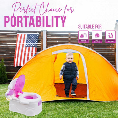 SA Products Pink Kids Potty Training Toilet Seat with Splash Guard - Lightweight Portable Potty Great for Travel - 5