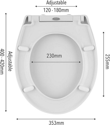 SA Products Quick Release Toilet Seat - with Soft Close & Quick Release Hinges for Easy Cleaning - 4