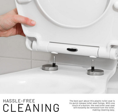 SA Products Quick Release Toilet Seat - with Soft Close & Quick Release Hinges for Easy Cleaning - 9