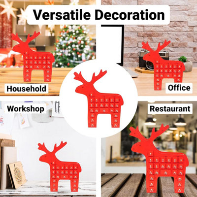 SA Products Reindeer Advent Calendar - Reusable Wooden Christmas Calendar with 24 Little Pull-Out Drawers for Treats - 40x25x6cm - 5