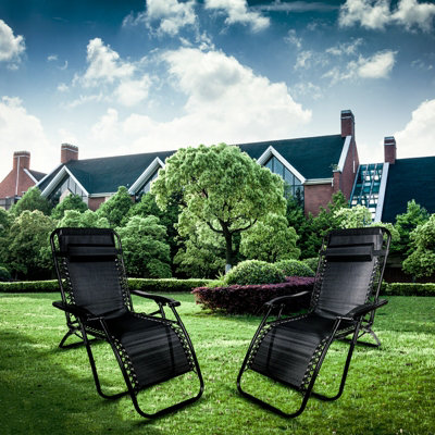 SA Products Set of 2 Garden Reclining Zero Gravity Chairs