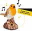 SA Products Singing Robin Ornament - Realistic Robin Garden Ornament on Stump - Heavy-Duty Resin Robin Ornaments