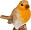 SA Products Singing Robin Ornament - Realistic Robin Garden Ornament on Stump - Heavy-Duty Resin Robin Ornaments