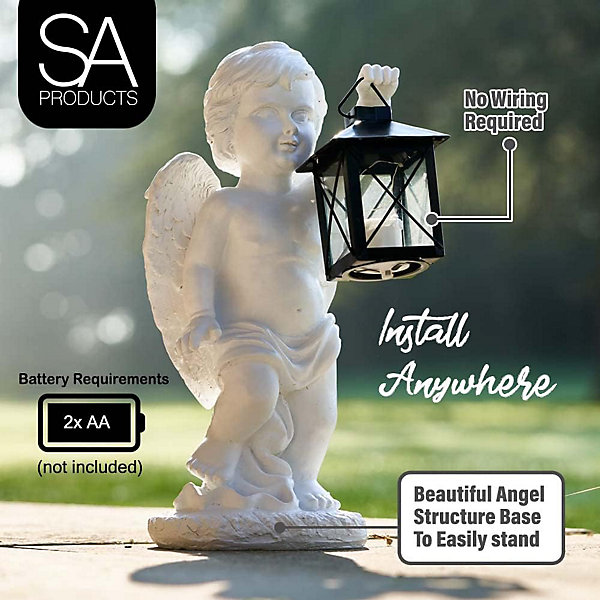 SA Products Solar Polyresin Angel Statue - Garden Sculpture SA Products Solar Polyresin Angel Statue - Garden Sculpture