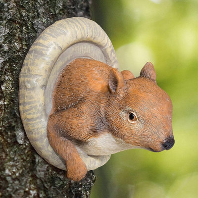 SA Products Squirrel Tree Peeker - Nature-Themed Ornaments for Yard and Garden