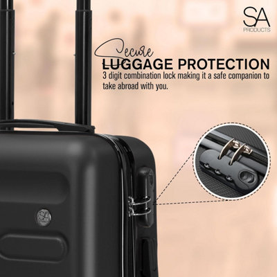 SA Products Suitcase Set of 3 - ABS Hard Shell Suitcases - 3