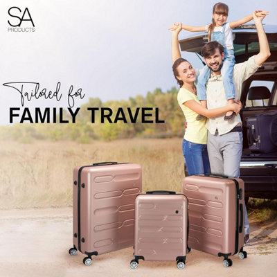 SA Products Suitcase Set of 3 - ABS Hard Shell Suitcase