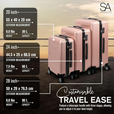 SA Products Suitcase Set of 3 - ABS Hard Shell Suitcase - 6