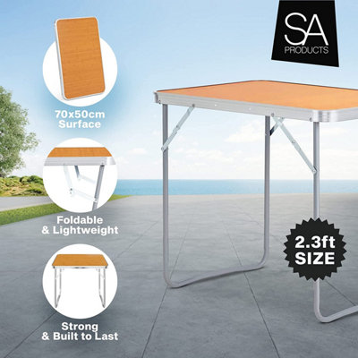SA Products Utility 2.3ft Portable Foldable Table for Camping