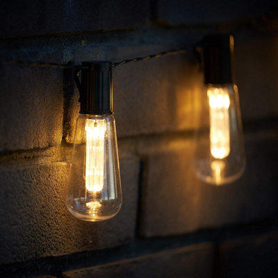 SA Products Vintage Edison Bulb Solar Garden String Lights - Warm White 10 LEDs - 2.25m - 4
