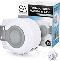 SA Products Wall Mounted Twin Cable Retractable Washing Line
