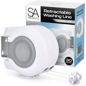 SA Products Wall Mounted Twin Cable Retractable Washing Line