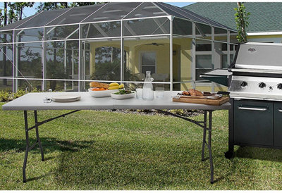 SA Products White 6ft Heavy Duty Folding Table - Portable & Compact Foldable Table - 180x74x74cm