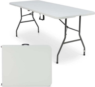 SA Products White 6ft Heavy Duty Folding Table - Portable & Compact Foldable Table - 180x74x74cm - 6