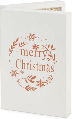 SA Products Woodland Fold Out LED Advent Calendar - Illuminated Fillable Wood Decorations - 5 Warm White Lights - 30x21.5x9cm - 4