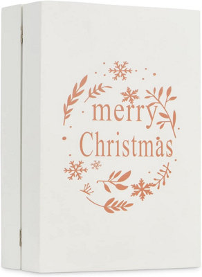 SA Products Woodland Fold Out LED Advent Calendar - Illuminated Fillable Wood Decorations - 5 Warm White Lights - 30x21.5x9cm - 6