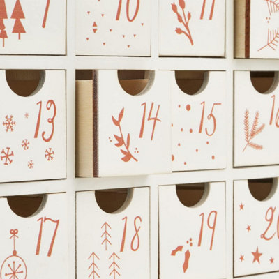 SA Products Woodland Fold Out LED Advent Calendar - Illuminated Fillable Wood Decorations - 5 Warm White Lights - 30x21.5x9cm - 7