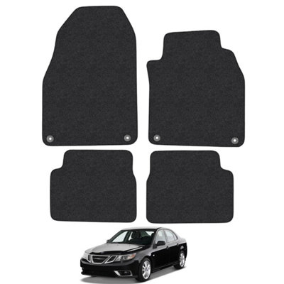 Saab 9-3 2002-2011 Car Floor Mats Carpet Tailored Fit 4pcs Set Anti-Slip Black