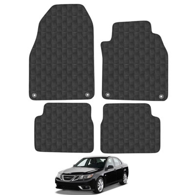 Saab 9-3 2002-Onwards Car Floor Mats Rubber Tailored Fit 4pcs Set Heavy-Duty