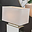 SAANVI Contemporary Mirrored Glass Table Lamp with Wide White Light Shade Including A Rated Energy Efficient LED Bulb