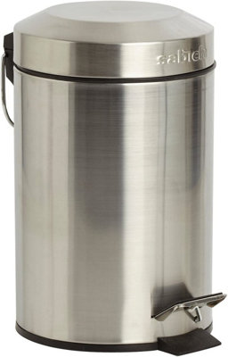 Sabichi Stainless Steel Bin - 3L Kitchen Bin - Removable Inner Bucket - Hanging Loop - Soft Close Pedal Bin